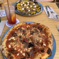 Vegan pizzas  at Blu Bar in Barcelona