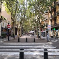 Views from the adjacent pedestrian area at Blu Bar in Barcelona