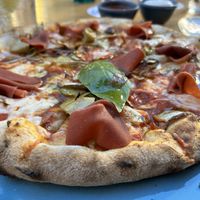 Ham pizza   at Blu Bar in Barcelona