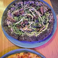 Truffle and mushroom pizza  at Blu Bar in Barcelona