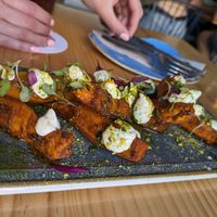 Dukkah sweet potato wedges at Blu Bar in Barcelona