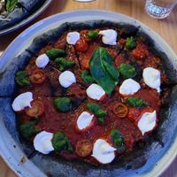 Tasty and delicious pizza. at Blu Bar in Barcelona