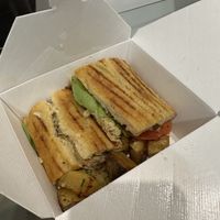 Club chicken focaccia  at Blu Bar in Barcelona