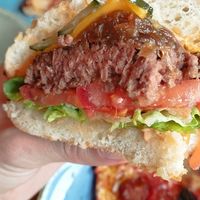 Burger at Blu Bar in Barcelona