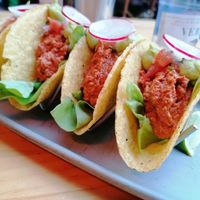 Crunchy tacos. So good at Blu Bar in Barcelona