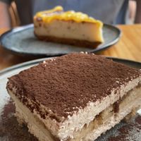 Tiramisu and passion fruit cheesecake   at Blu Bar in Barcelona
