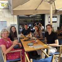The crew  at Blu Bar in Barcelona