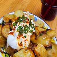 Patatas Bravas at Blu Bar in Barcelona