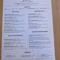 Menu back  at Blu Bar in Barcelona
