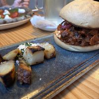 Pulled Pork Burger at Blu Bar in Barcelona