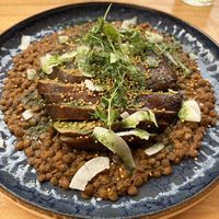 Lentil and mushroom  at Blu Bar in Barcelona