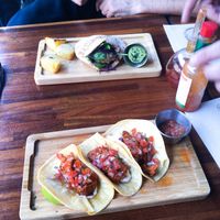 Tacos cochinita! SO delicious!!!!  at Blu Bar in Barcelona