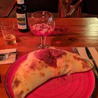 Best Vegan Calzone ever at Blu Bar in Barcelona