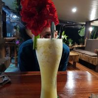 Pineapple shake at Rafflesia Cafe in Khao Sok