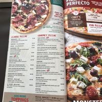 A page of the menu, with vegan options noted at Panarottis in Nelspruit