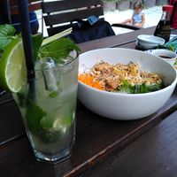 Lemongrass homemade lemonade 7,50€

(The kid in the background is my little vegan...a priceless treasure😁) at Chay Vegan Kitchen in Nuremberg