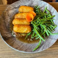 Kroketten mit Bohnengemüse  at Chay Vegan Kitchen in Nuremberg