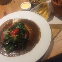 vegan steak & fries  at Orzo in Warsaw