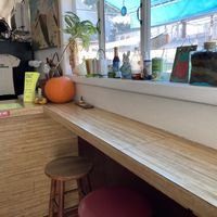 Bar seating at Sugar Apple Organic Cafe in Key West