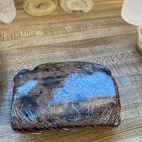 Blueberry banana bread from cash register of market next door (this is where you pay your tab for the deli)  at Sugar Apple Organic Cafe in Key West