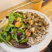 Pesto tofu rice dish... so good and I'm a pesto snob!! at Sugar Apple Organic Cafe in Key West