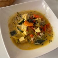 Sopa de coco con fideos de arroz y verduras   at La Goma in Granada