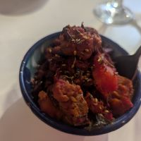 Stew with soy chunks at La Goma in Granada