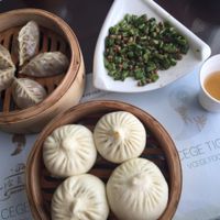 dumplings and green peas at SUHU (Vege Tiger) - Huayuan Building in Beijing