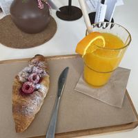  Vegan croissant + orange juice  at Dulce de Leche - Boutique Ruzafa in Valencia