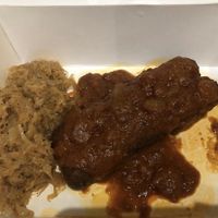 Vegan sausage  at The German Knodle in St Petersburg