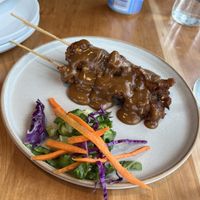 Peanut satay skewers  at Padmanadi in Edmonton