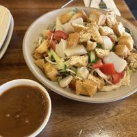 Delicious salad with peanut dressing  at Padmanadi in Edmonton
