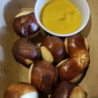 Pretzel bites with mustard at Inconceivable Cafe in Hendersonville