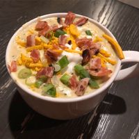 loaded Baked potato soup at Inconceivable Cafe in Hendersonville