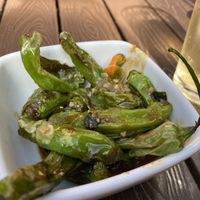 Shishito peppers ($3 during happy hour) at Tajima Ramen - East Village in San Diego