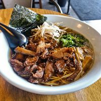 Vegan soyu ramen at Buta Japanese Ramen in San Diego