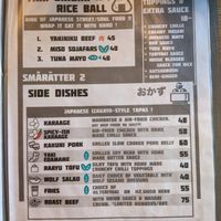 Menu - small dishes at MamaWolf in Stockholm