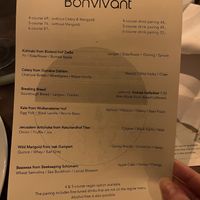 The menu   at Bonvivant Cocktail Bistro in Berlin
