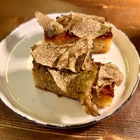 Hen Of The Woods from Magdeburg - Watercress / Brioche / Truffle (just bread with truffle, other ingredients in a separate picture) at Bonvivant Cocktail Bistro in Berlin