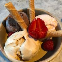 Trio of ice cream   at Beck Hall in Malham
