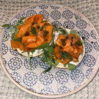 Carrot Lox bagel  at Beck Hall in Malham
