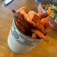 Sweet potato fries ordered as a side    at Beck Hall in Malham