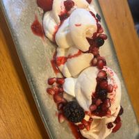Pomegranate and rose mess  at Beck Hall in Malham