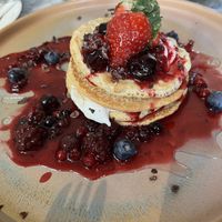 Berry pancakes  at Beck Hall in Malham