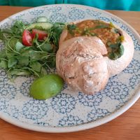 Dahl in a bread roll at Beck Hall in Malham