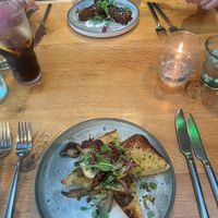 Mushrooms on toast & seitan ribs   at Beck Hall in Malham