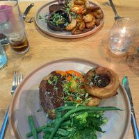 Sunday roast & juicy marbles steak   at Beck Hall in Malham
