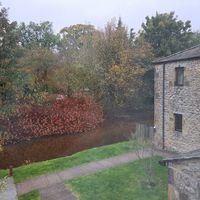 View from our room at Beck Hall in Malham