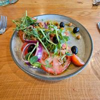Lebanese caprese (soy free) at Beck Hall in Malham
