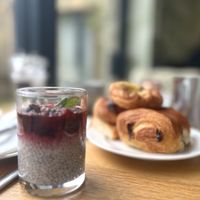 Chia pudding and pastries   at Beck Hall in Malham